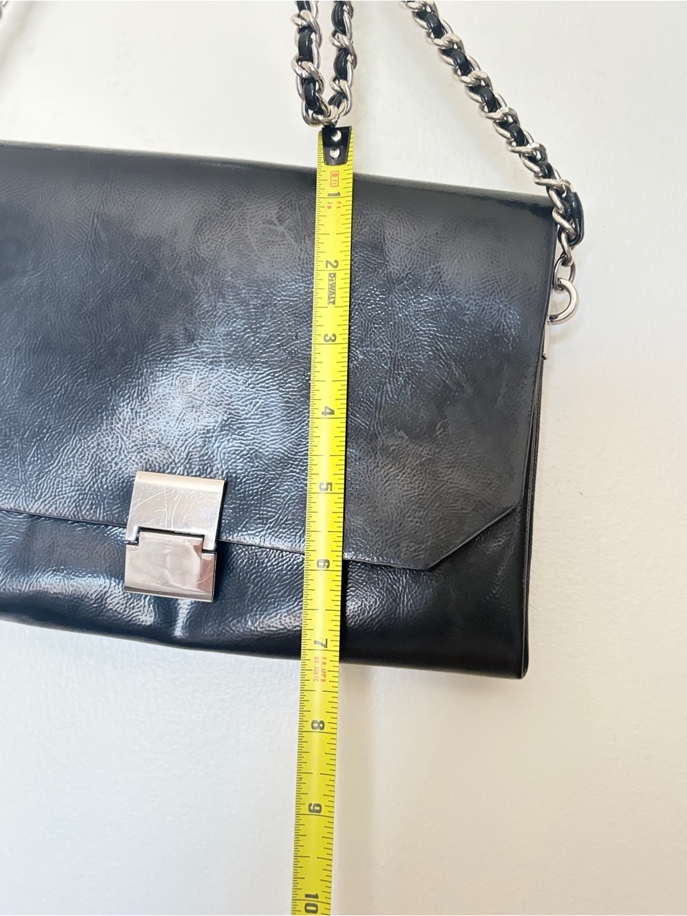 Zara Black Leather Crossbody with Silver Chain - Picture 5 of 5